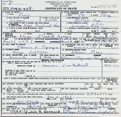 Verna Elizabeth Lebkicker Frymoyer death certificate